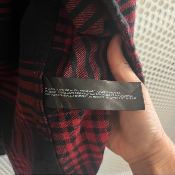 Denim & Flower Ricky Singh Plaid Flannel Button Down Collared Shirt XL Red Black - Picture 7 of 12